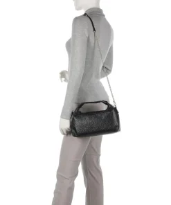 New Zealand Dandy Beuteltasche geprägtes Leder schwarz