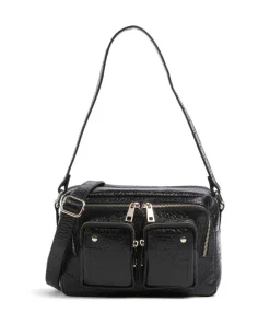 New Zealand Ellie Schultertasche genarbtes Leder schwarz