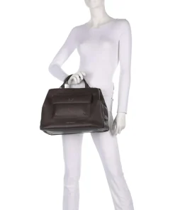 Nicole L Handtasche Lederimitat dunkelbraun