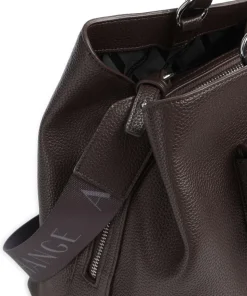 Nicole L Handtasche Lederimitat dunkelbraun