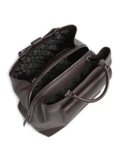 Nicole L Handtasche Lederimitat dunkelbraun