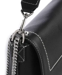 Ninon M Schultertasche genarbtes Rindsleder schwarz