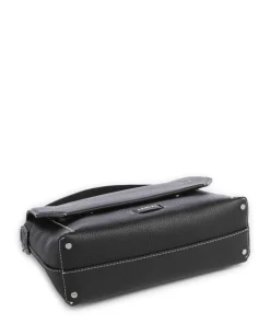 Ninon M Schultertasche genarbtes Rindsleder schwarz