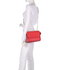 Ninon M Schultertasche genarbtes Rindsleder rot