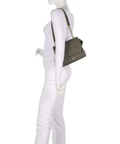 Ninon M Schultertasche genarbtes Rindsleder khaki