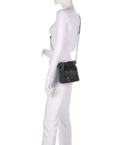 Ninon Mini Bucket bag genarbtes Rindsleder schwarz