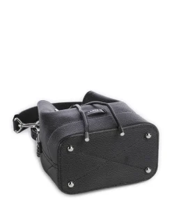 Ninon Mini Bucket bag genarbtes Rindsleder schwarz