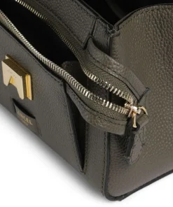 Ninon S Schultertasche genarbtes Rindsleder khaki