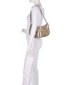 Noelle 4G Logo Schultertasche Lederimitat hellbraun