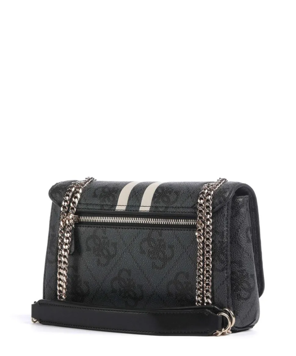 Noelle 4G Logo Schultertasche Lederimitat dunkelgrau