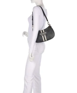 Noelle 4G Logo Schultertasche Lederimitat dunkelgrau