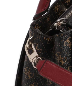 Noelle Q Logo Handtasche Lederimitat dunkelbraun