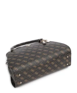 Noelle Q Logo Handtasche Lederimitat dunkelbraun