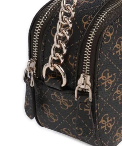 Noelle Q Logo Umhängetasche Lederimitat dunkelbraun