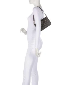 Noelle Schultertasche Lederimitat dunkelbraun