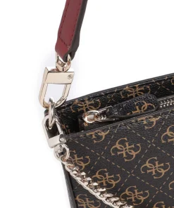 Noelle Schultertasche Lederimitat dunkelbraun