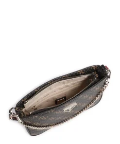 Noelle Schultertasche Lederimitat dunkelbraun