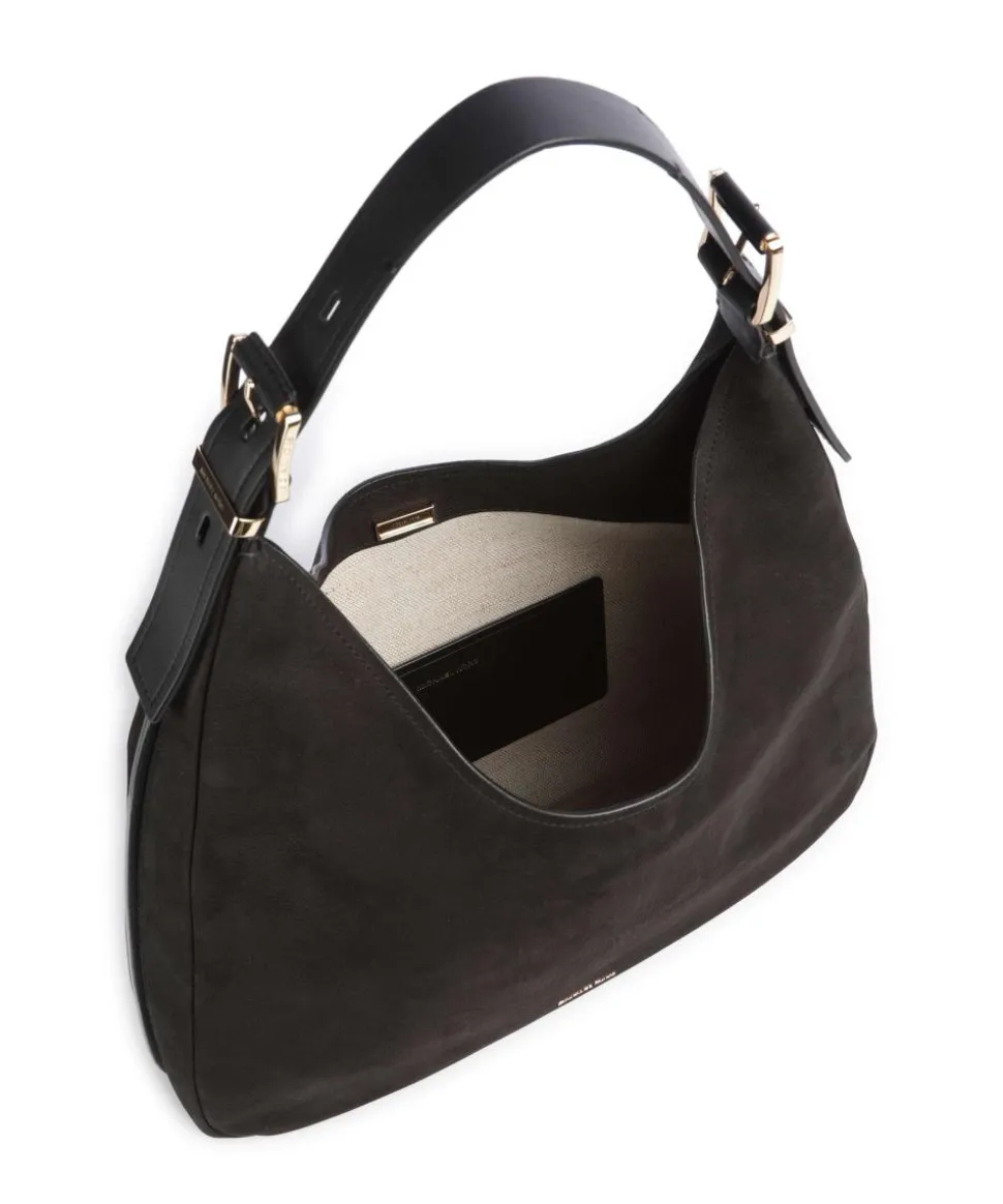 Nolita Large Beuteltasche aufgerautes Rindsleder schwarz