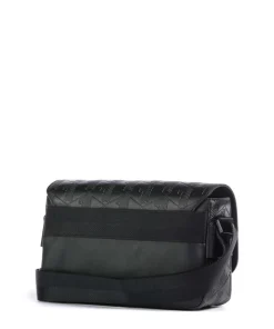 Nomogramme Umhängetasche geprägtes Rindsleder schwarz