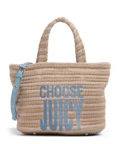 Nora Straw S Handtasche Kunststoff blau/beige