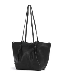 Nordic Simplicity Schultertasche Leder schwarz