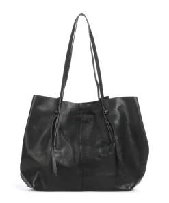 Nordic Simplicity Schultertasche fein genarbtes Rindsleder schwarz