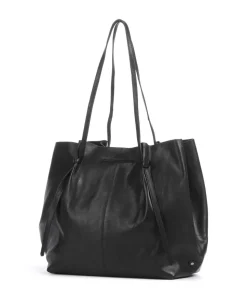 Nordic Simplicity Schultertasche fein genarbtes Rindsleder schwarz