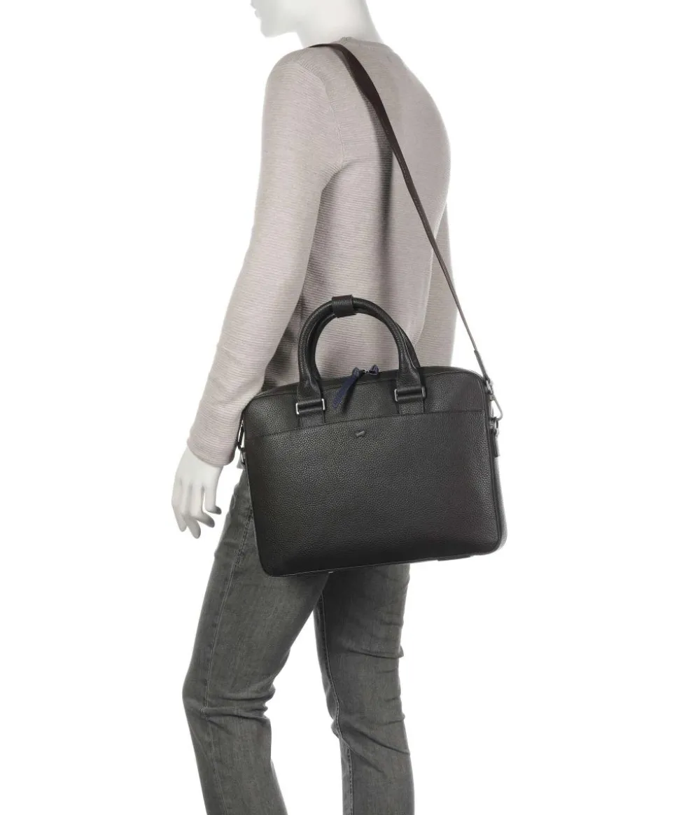 Novara Aktentasche 15″ genarbtes Rindsleder dunkelbraun