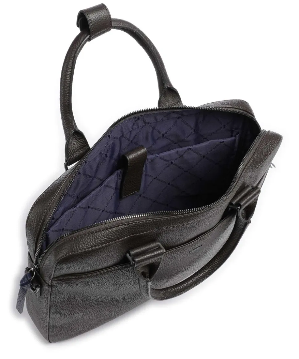 Novara Aktentasche 15″ genarbtes Rindsleder dunkelbraun