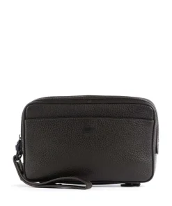 Novara Handgelenktasche genarbtes Rindsleder dunkelbraun