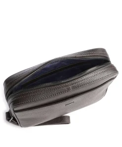 Novara Handgelenktasche genarbtes Rindsleder dunkelbraun