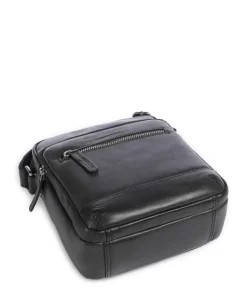 Novum Amantea Umhängetasche fein genarbtes Rindsleder schwarz
