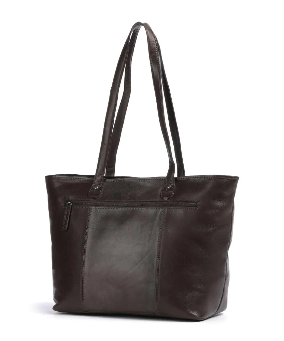 Novum Astano Shopper 14″ genarbtes Leder dunkelbraun