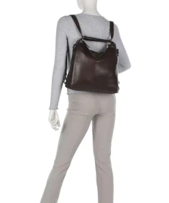 Novum Letizia Rucksack-Tasche Leder dunkelbraun