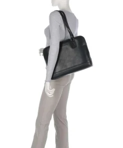 Novum Selvino Schultertasche Rindsleder schwarz