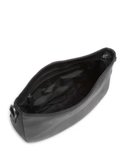 Novum Valentano Schultertasche fein genarbtes Rindsleder schwarz