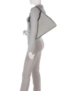 Nuvola L Beuteltasche fein genarbtes Leder grau