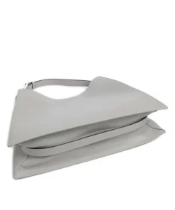 Nuvola L Beuteltasche fein genarbtes Leder grau