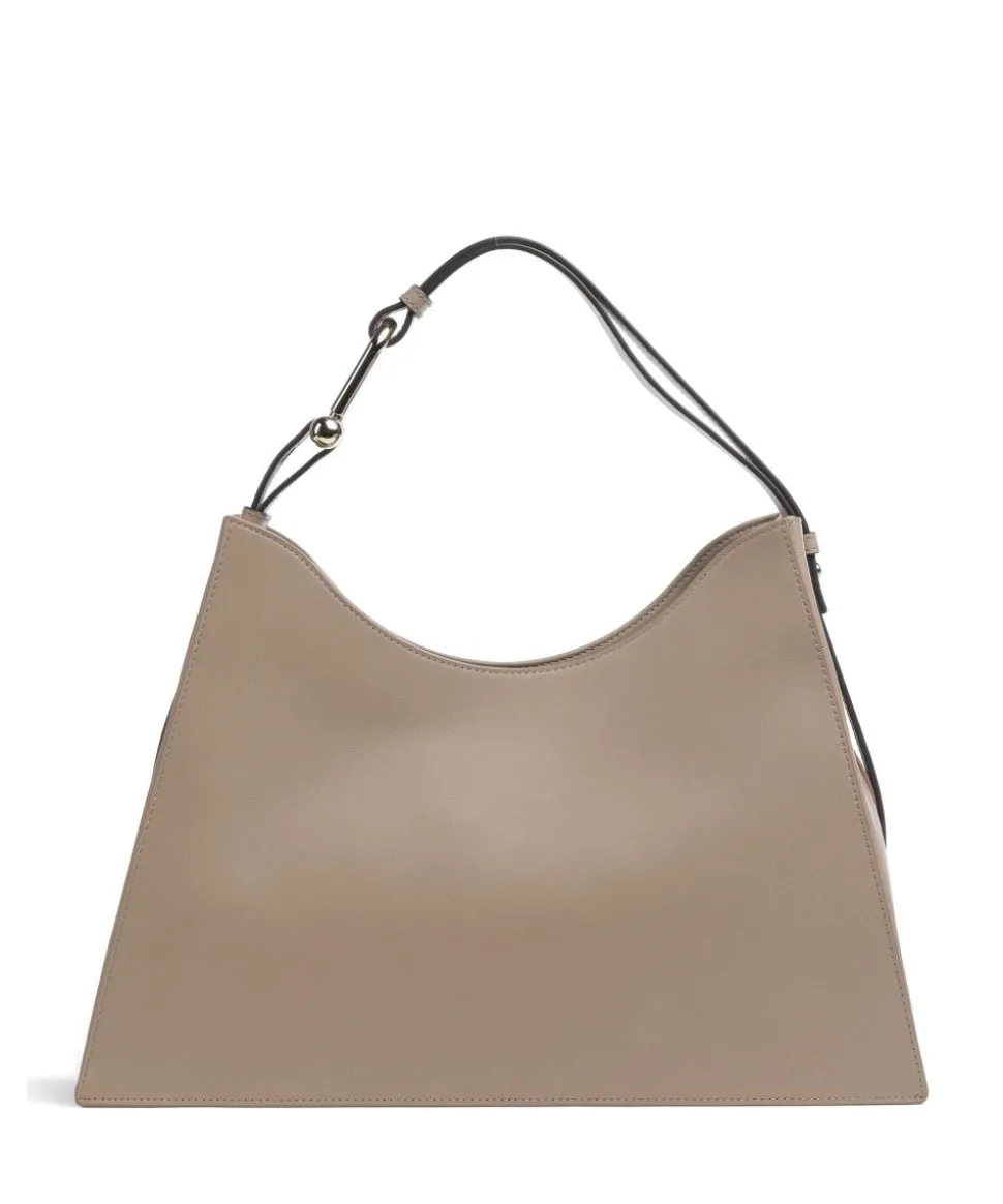 Nuvola L Beuteltasche fein genarbtes Leder taupe