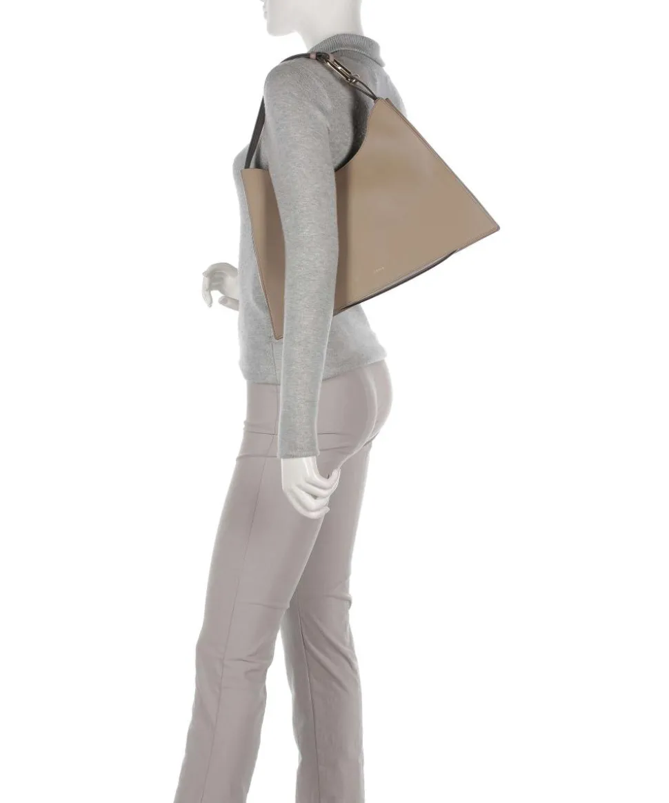 Nuvola L Beuteltasche fein genarbtes Leder taupe