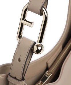 Nuvola L Beuteltasche fein genarbtes Leder taupe