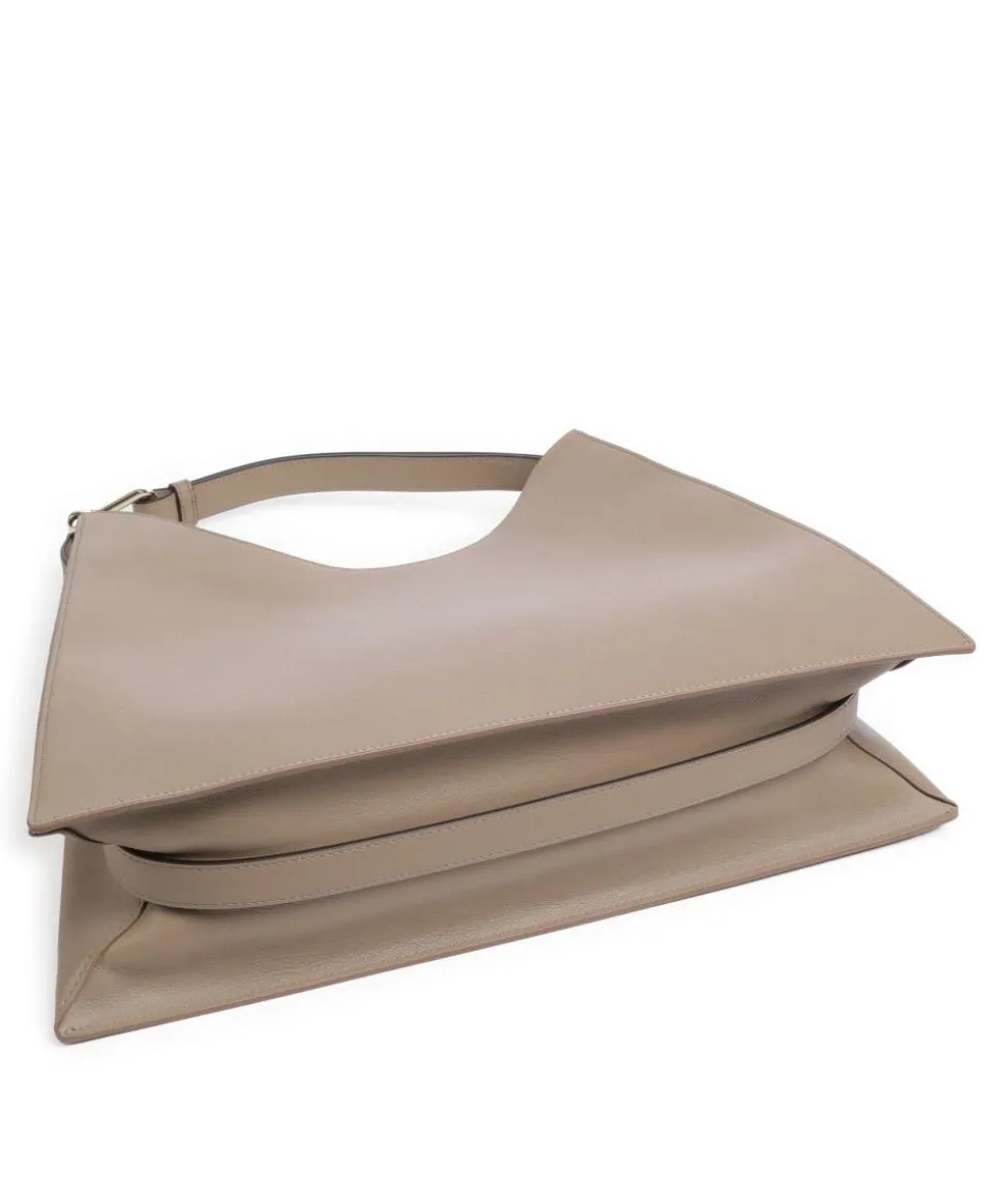 Nuvola L Beuteltasche fein genarbtes Leder taupe