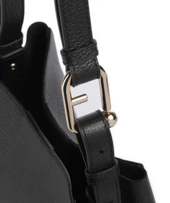 Nuvola Mini Beuteltasche genarbtes Kalbsleder schwarz