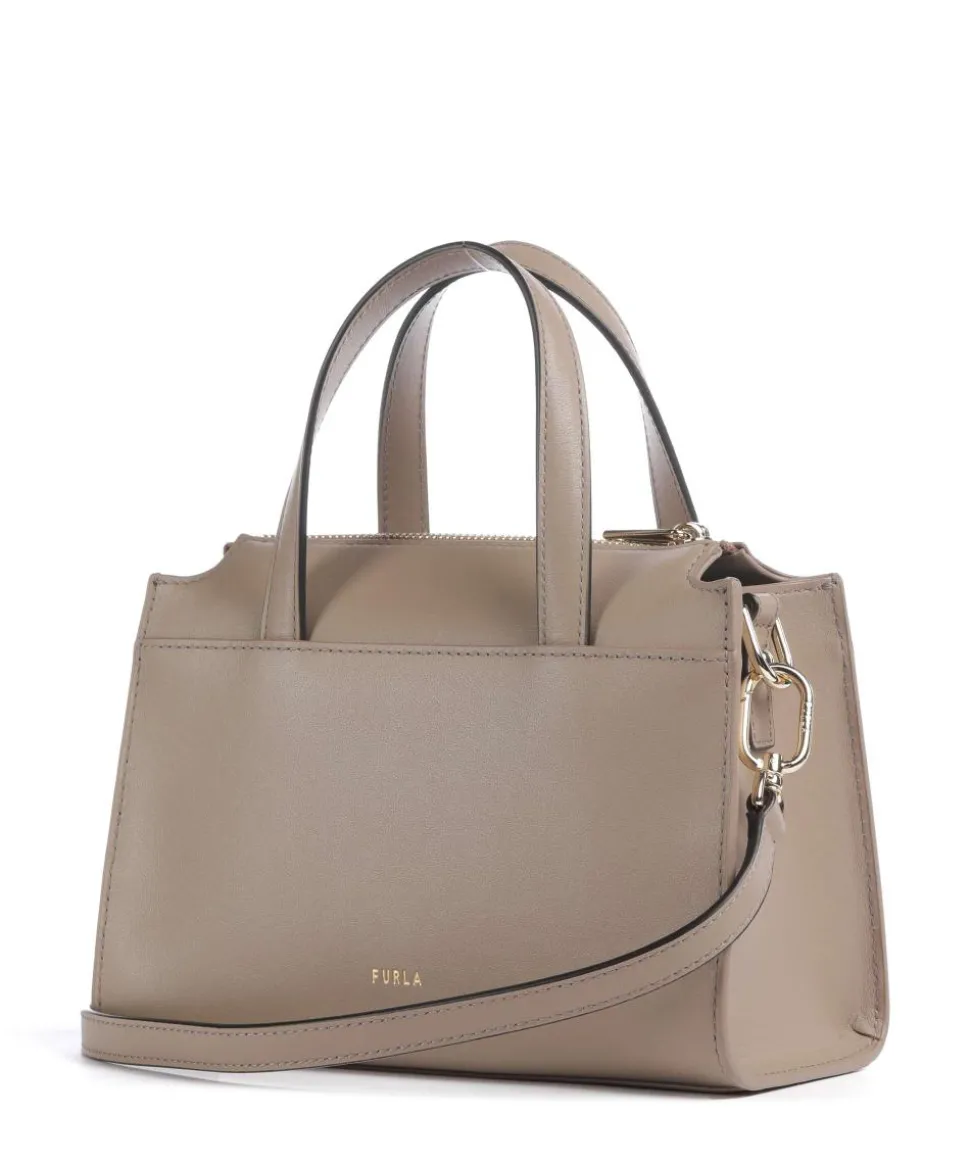 Nuvola S Handtasche fein genarbtes Leder taupe