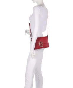 Nuvola S Umhängetasche fein genarbtes Leder dunkelrot