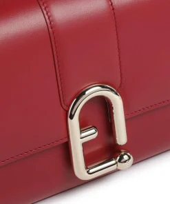 Nuvola S Umhängetasche fein genarbtes Leder dunkelrot