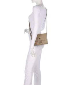 Nuvola S Umhängetasche fein genarbtes Leder taupe