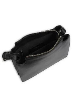 Nuvola S Umhängetasche genarbtes Leder schwarz