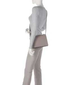 Nuvola S Umhängetasche genarbtes Leder taupe