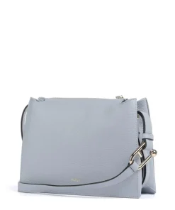 Nuvola S Umhängetasche genarbtes Leder hellblau